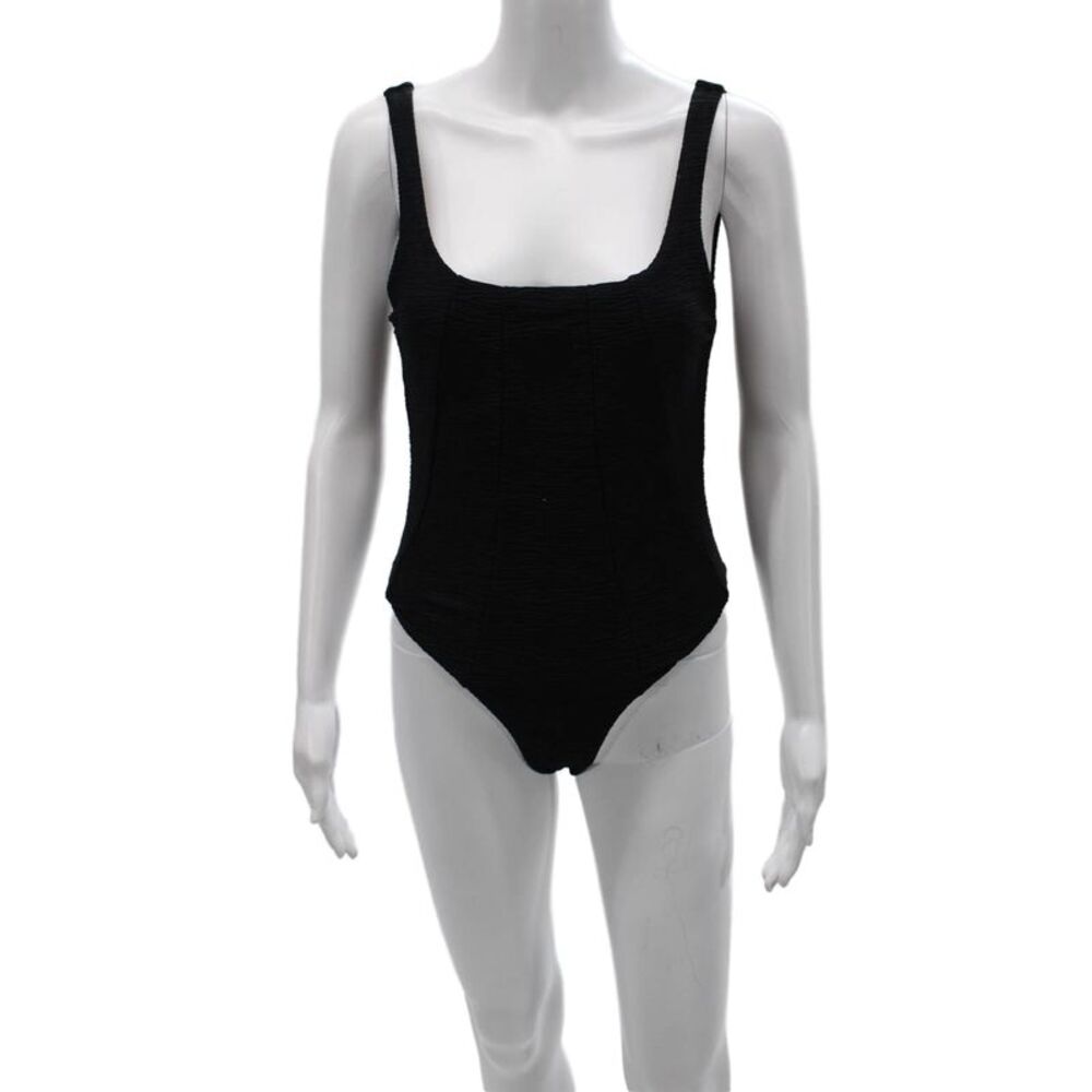 Nonchalant Label Womens Jumpsuit Sleeveless Square Neck Black Nylon Size L